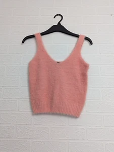 New Look Pink Petite Tank Top Size M Fluffy Knit - Picture 1 of 5
