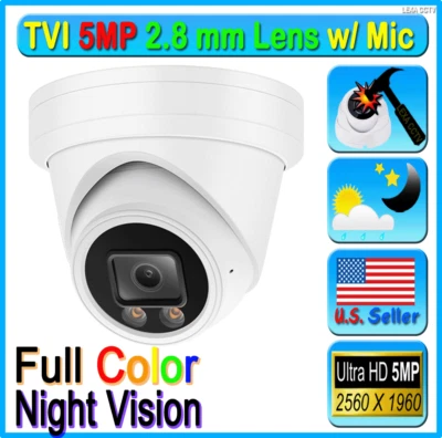 LEXA CCTV TVI HD 5MP 2.8mm Mic Audio Record CCTV Camera Full 24/7 Color Night Vision BNC