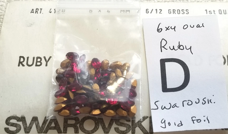 Lote de reparación artesanal joyería pedrería Swarovski puntiaguda trasera OVAL 6x4 mm de colección 3001 Foto 1 de 1