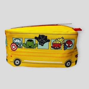 Yoobi x Marvel School Bus Yellow Pencil Case Pouch School Toiletry Bag New NWT - Picture 1 of 10