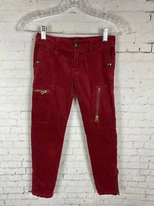 Ralph Lauren Corduroy Pants Size 8 Girl's Red w/ Zippers (C18) - Picture 1 of 7