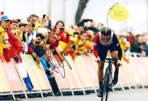 Fabian Cancellara Signed 12X8 Photo Cycling Legend AFTAL COA Certificate (D) Cover