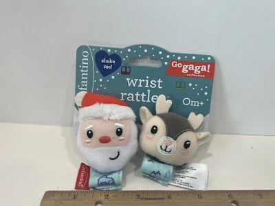 Infantino Navidad Sonajeros de Muñeca para Bebé Peluche Papá Noel y Reno 0M+ Nuevo con Etiquetas Foto 1 de 4