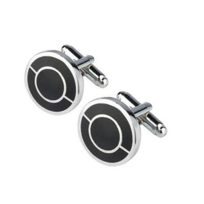 Gemelos plateados negros de acero inoxidable para boda para hombre *Envío gratuito al Reino Unido* Foto 1 de 3