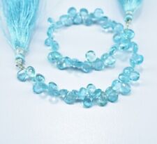 AAA Naturel Bleu Ciel Apatite Poire Gemme à Facettes Briolette Perles 20.3cm Fil