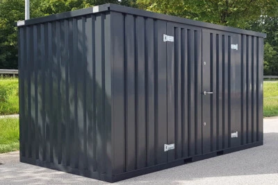 Gartenbox Gartencontainer Gartenhaus RAL7021 4m Sicherheitsschloss Gerätelager - Bild 1 von 4