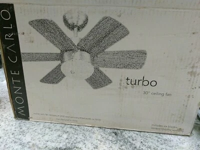 MONTE CARLO  30"  TURBO CEILING FAN  6TB30SCO   6 BLADES WITH LIGHT(LUBBY - Image 1 of 4