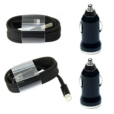 2x Kits de Carga/Sincronización - Cables + Cargador USB Coche para iPhone 13 12 11 X 8 7 6 Foto 1 de 4