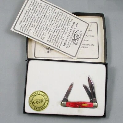 CASE PRESIDENT EISENHOWER COLLECTOR KNIFE R6333 SS IN ORIGINAL BOX MINI STOCKMAN - Image 1 of 3