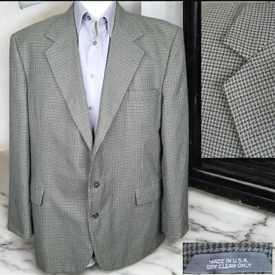 Chaqueta Abrigo Deportivo Haggar Para Hombres 46R Multicolor Pata de Gallo 3 Botones Sin Ventilación Foto 1 de 4