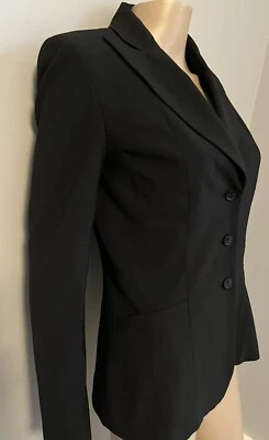 Elie Tahari черный шерсти 3 кнопки Montana куртка sz 0 $398 - Изображение 1 из 4