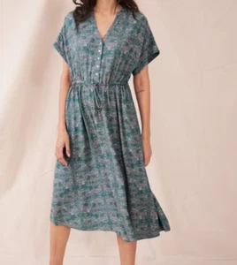 White Stuff Ria Women's Shirt Dress Size 14 - Short Sleeved V Neck Floral - Picture 1 of 5