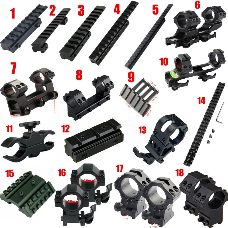 Tactical Scope Torch Mount Dovetail Picatinny Rail mount 11mm/20mm Rail Bracket - Image 1 of 1