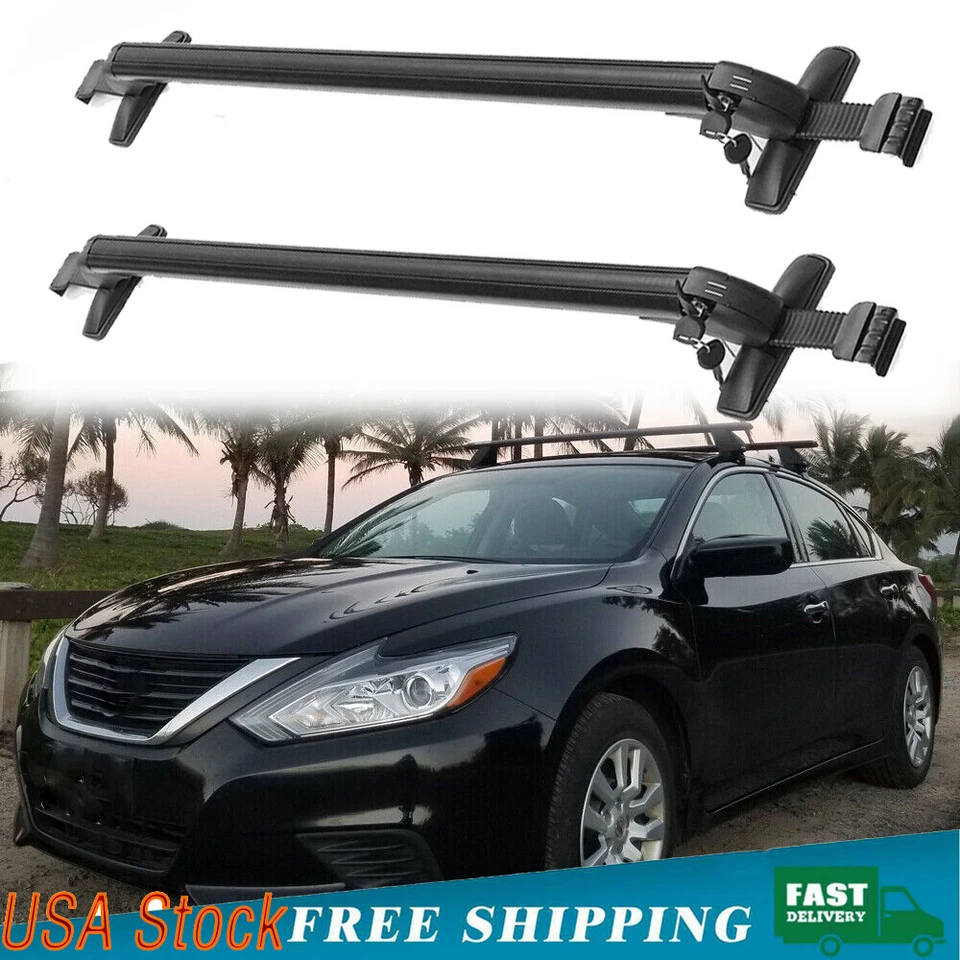 Bagageiro de teto barra transversal 43,3" + trava para Nissan Altima 2007-2020 Sedan - Imagem 1 de 4