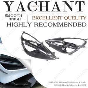 DRY CARBON Kit For 17-21 McLaren 720S Coupe&Spider oe Headlight Inserts Trim - Picture 1 of 21