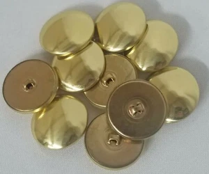 10 Count Buttons - Brass Metallic Gold Shank Dutch Costume Coat Buttons M211.41 - Picture 1 of 1