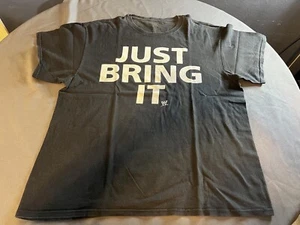 Vintage WWE "Just Bring It" The Rock Black Tshirt Mens XL - Picture 1 of 8