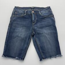 Kensie Jeans Womens Denim Bermuda Jean Shorts Size 5/27 Frayed Hem