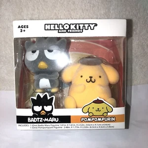 Hello Kitty and Friends Flocked figure Set Badtz-Maru PomPomPurin - Picture 1 of 3