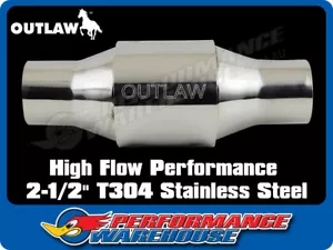 Outlaw Catalytic Converter High Flow Performance 2½" Stainless Steel - Bild 1 von 3