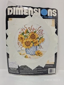 AS IS VTG 1992 Dimensions No Count Cross Stitch Kit "Summer Sunflowers" # 3973 - Picture 1 of 10