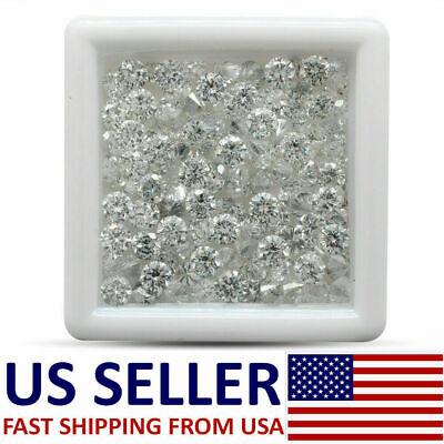 White Clear D Color VVS1 Round Cut Loose Moissanite Stone Excellent Cut • 9.32$