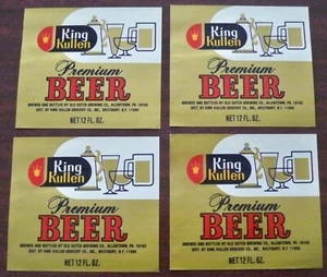4 Vintage King Kullen Unused Beer Labels Old Dutch Brewing Co Allentown PA - Picture 1 of 2