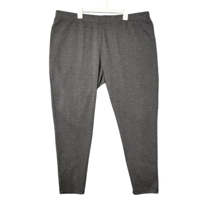 SOFT SURROUNDINGS Gray Herringbone Cropped Pull On Pants SIZE 3X - Image 1 of 4