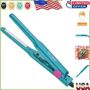 Lightweight Mini Flat Iron: 1/2" Tourmaline Ceramic for Short Hair Magic - Picture 1 of 8