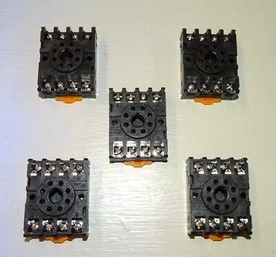 NEW Relay Socket Lot, 8-Pins, PF083A, Use with Omron relays, 5-PCS - Image 1 of 4