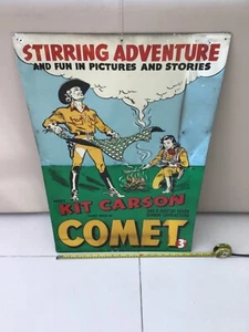 Letrero publicitario de hojalata de cómic cometa vintage - Imagen 1 de 10