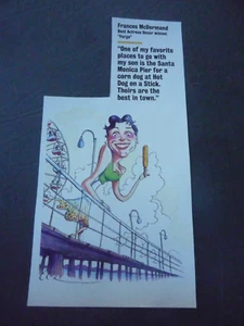 Frances McDormand rare cartoon/caricature magazine drawing/Fargo/ Hot dog stick - Picture 1 of 1