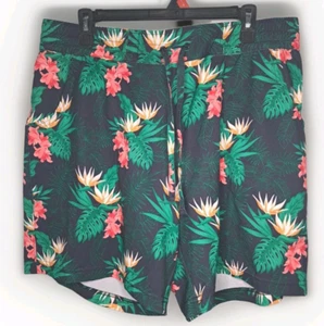 Duluth Trading Co Mens Large Floral Leaves Board Shorts Surf Swim Beach Trunks - Foto 1 di 6