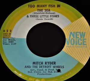 Vintage Record, MITCH RYDER & THE DETROIT WHEELS:TOO MANY FISH, 45 rpm, 1967,Pop - Picture 1 of 4