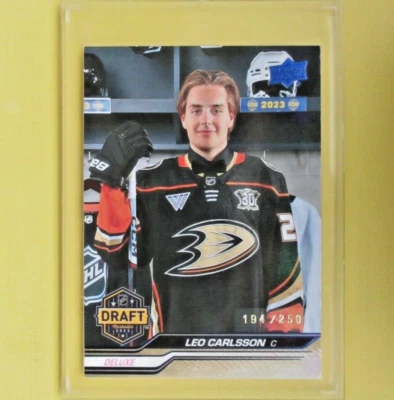 LEO CARLSSON  2023-24   Rookie Draft DELUXE  /250 Upper Deck #736  Anaheim Ducks - Image 1 of 4
