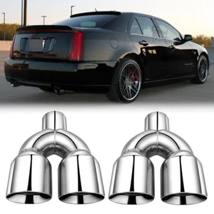 For Cadillac DTS CTS Deville 9.5" Quad Exhaust Tip Pipe 2.5" inlet 3.5" Outlet - Picture 1 of 15