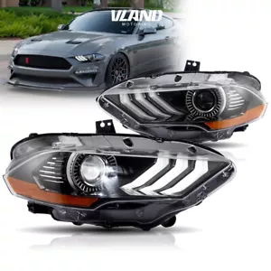 VLAND FULL LED Headlights Direct Replacement For 2018-2021 Ford Mustang Set - Picture 1 of 12