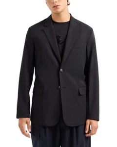 NEW Emporio Armani Black Notch Lapel Unconstructed Blazer Sz 56R NWT $525 - Picture 1 of 16