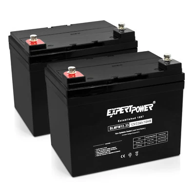 Paquete de 2 - Batería ExpertPower 12V 33Ah AGM SLA también reemplaza 35Ah, 34Ah, 32Ah  Foto 1 de 2