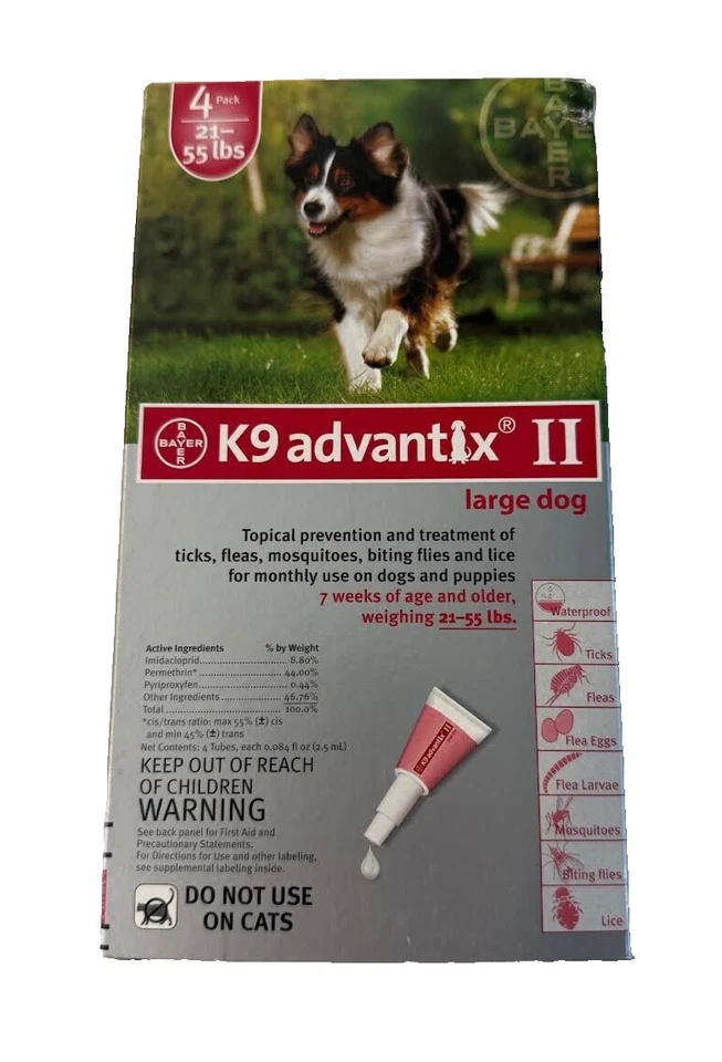 K9 Advantix II 55 Flea Medicine Large L Size Dog 4 Month Pack Supply K-9 Dogs - Image 1 of 1