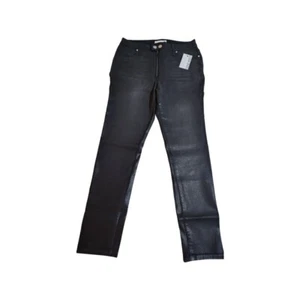 Nine West High Rise Skinny Jeans schimmernd schwarz Denim dunkel gewaschen Größe 12 - Bild 1 von 7