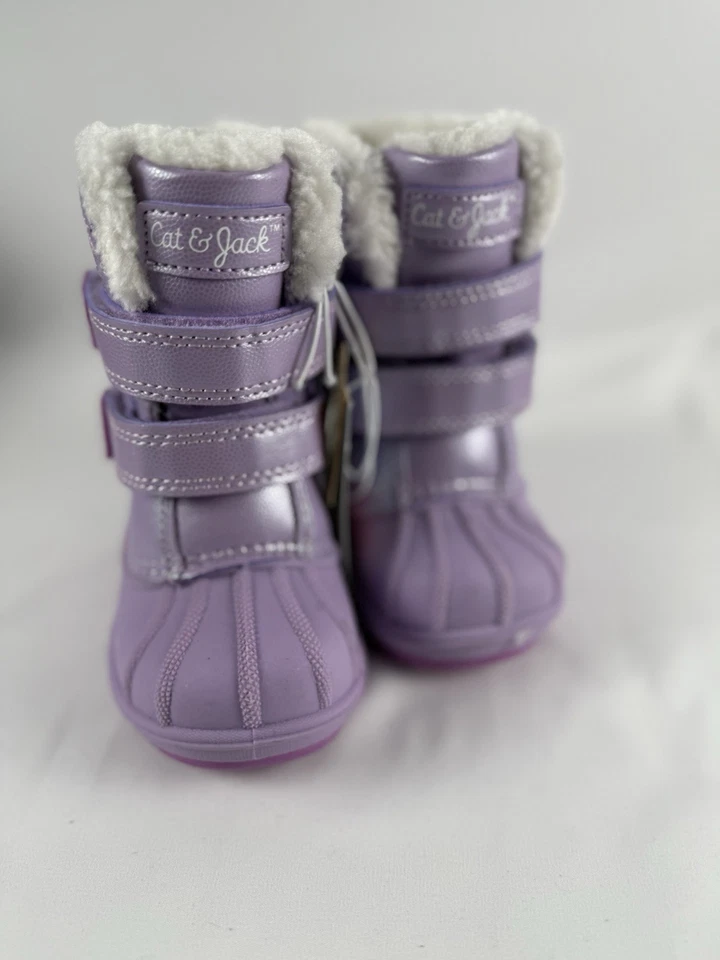 Botas de nieve de invierno impermeables moradas Cat & Jack para niñas pequeñas talla 10 Foto 1 de 4