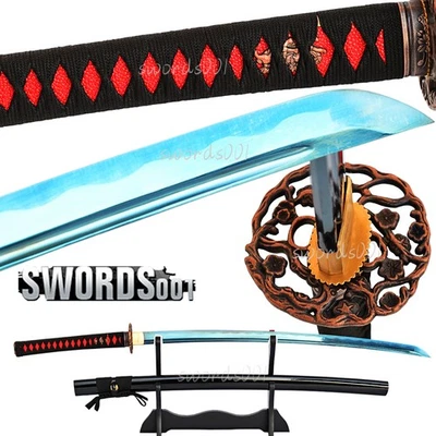 Espada Samurai Katana Japonesa Hoja Azul Galvanizada Acero al Carbono Full Tang Foto 1 de 4