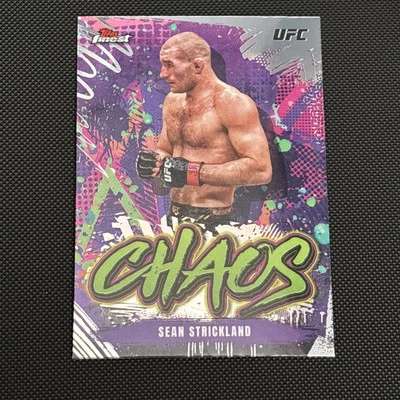 2024 Topps Finest UFC Sean Strickland Chaos  Red Shimmer SP CHA-11 - Image 1 of 2