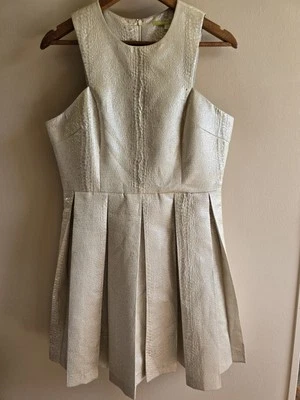 Vestido mini plisado sin mangas plateado metálico Gianni Bini talla L Y2K de colección para mujer  Foto 1 de 4