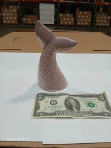 Perlmutt rosa Meerjungfrauenschwanz Keramik Sparschwein 6 Zoll - Bild 1 von 12