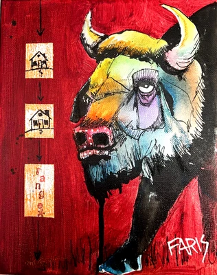 Faris: Home on the Range Lienzo 8x10 Único Moderno Abstracto Expresionismo Foto 1 de 4