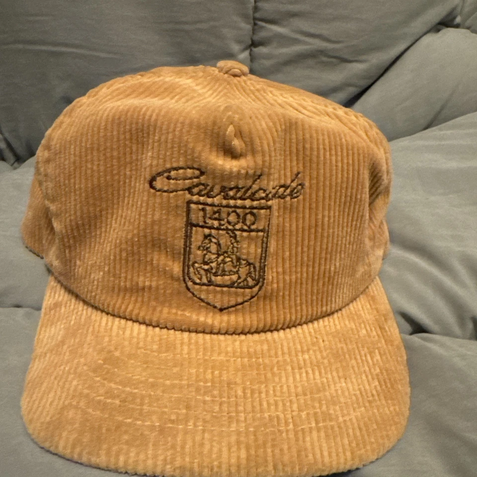 Sombrero trasero a presión de pana bordado Suzuki Cavalcade 1400 de colección raro 85-88 solamente Foto 1 de 4