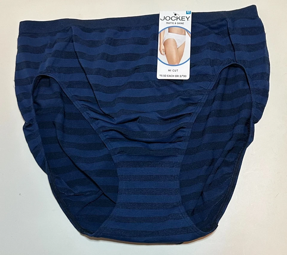 NWT Jockey Matte & Shine Hi Cut Panty 1306 Blue Size 9/2XL - Image 1 of 1