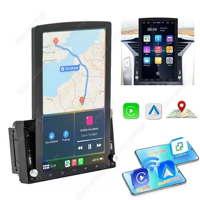 10" 2 Din Vertical Touch Screen Car Stereo Radio Apple Carplay Android auto GPS - Image 1 of 4